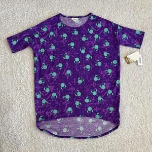 NWT LuLaRoe Disney Women’s Irma Top Purple w/ Stitch Pattern (size XXS)